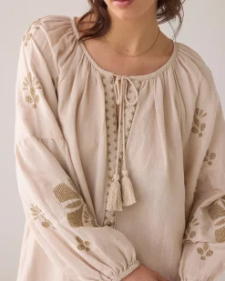 Hot A-line dress in linen blend Kleider