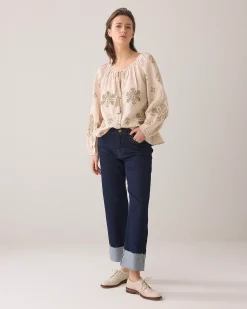 Discount A-line top with embroidery Blusen