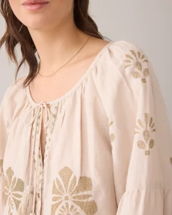Discount A-line top with embroidery Blusen