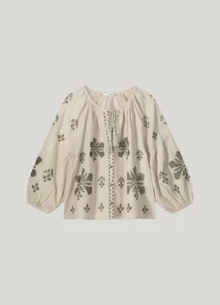 Discount A-line top with embroidery Blusen