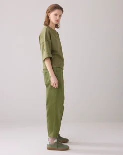 Discount Barrel-fit trousers with decorative seams Hosen & Jumpsuits