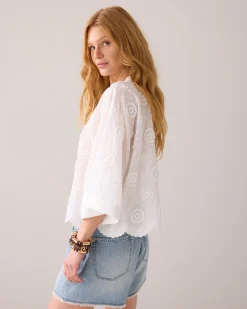 Hot Blouse in 3D floral cotton Blusen