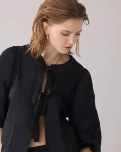 Best Blouse jacket with bow fastening Blusen
