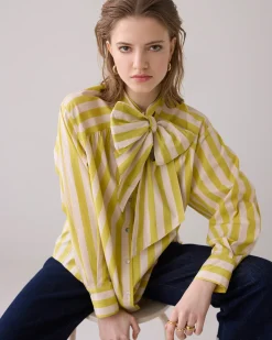 Clearance Blouse with bow in contrast Blusen