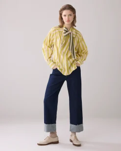 Clearance Blouse with bow in contrast Blusen