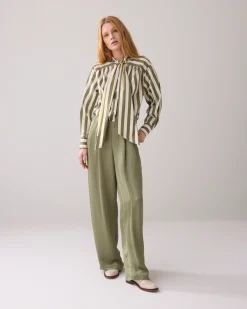 Discount Blouse with bow in contrast Blusen