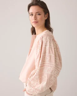 Discount Blouse with embroidered sleeves Blusen