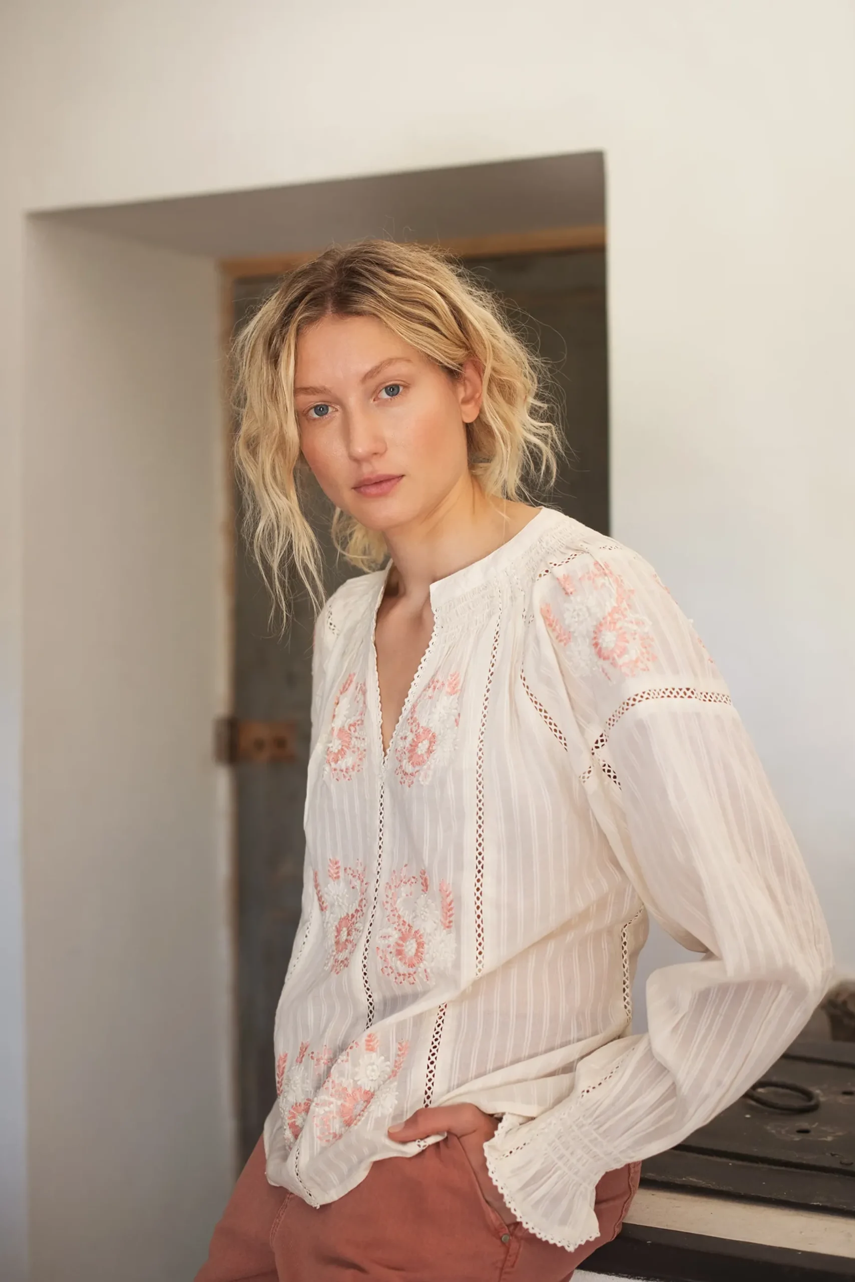 Fashion Bohemian blouse with flowers Oberteile & T-shirts