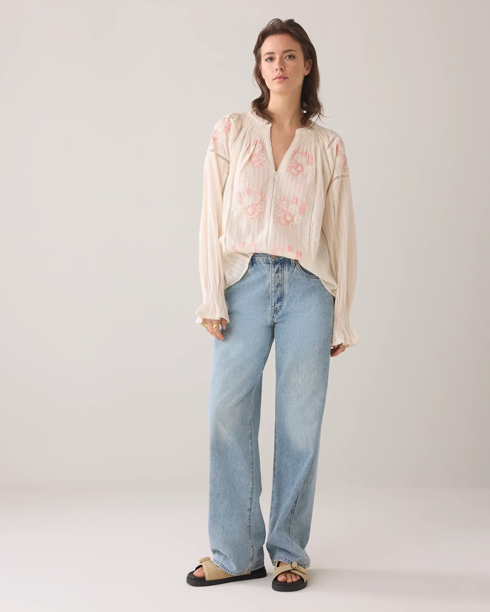 Fashion Bohemian blouse with flowers Oberteile & T-shirts