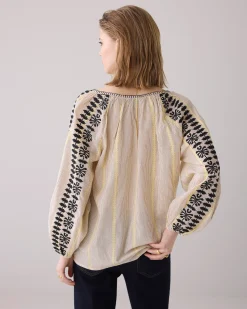 Fashion Bohemian top with embroidery Oberteile & T-shirts