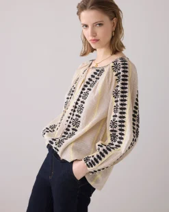 Fashion Bohemian top with embroidery Oberteile & T-shirts