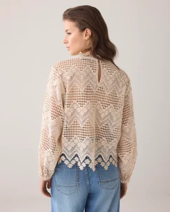 Fashion Boxy lace top Oberteile & T-shirts|Blusen