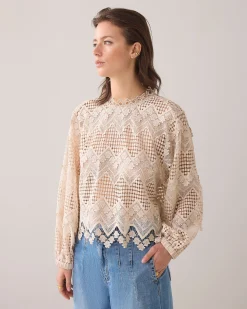 Fashion Boxy lace top Oberteile & T-shirts|Blusen