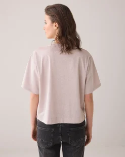 Outlet Boxy top in lurex jersey Oberteile & T-shirts