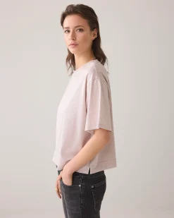 Outlet Boxy top in lurex jersey Oberteile & T-shirts