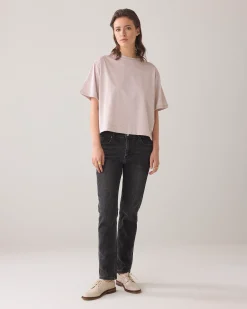 Outlet Boxy top in lurex jersey Oberteile & T-shirts