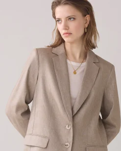 Online Boyfriend blazer in linen look Blazer & Jacken
