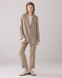 Online Boyfriend blazer in linen look Blazer & Jacken