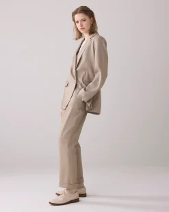 Online Boyfriend blazer in linen look Blazer & Jacken