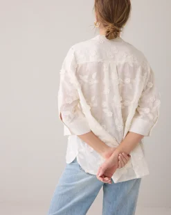 Hot 3D blouse with flowers Blusen