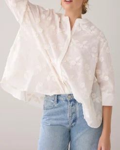 Hot 3D blouse with flowers Blusen