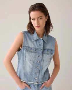 New Denim gilet raw edge Blazer & Jacken