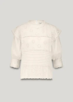 Discount English embroidery top Oberteile & T-shirts