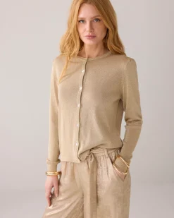 Best Fine-knit cardigan with lurex Pullover & Westen