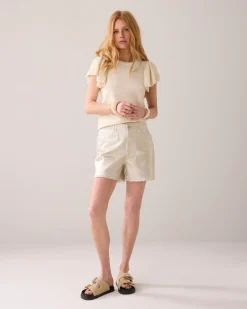 Fashion Flounce sleeve fine-knit top Oberteile & T-shirts