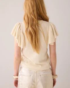 Fashion Flounce sleeve fine-knit top Oberteile & T-shirts