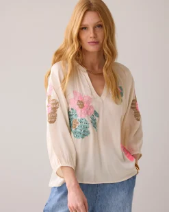 Outlet Glanzende A-lijn top Oberteile & T-shirts