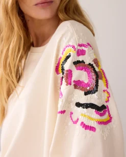Online Hand-embroidered boxy jumper Pullover & Westen