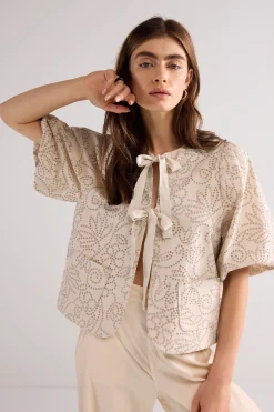 Discount Laser-cut blouse jacket Blusen