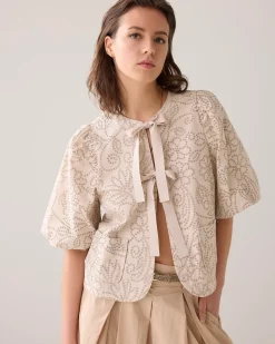 Discount Laser-cut blouse jacket Blusen