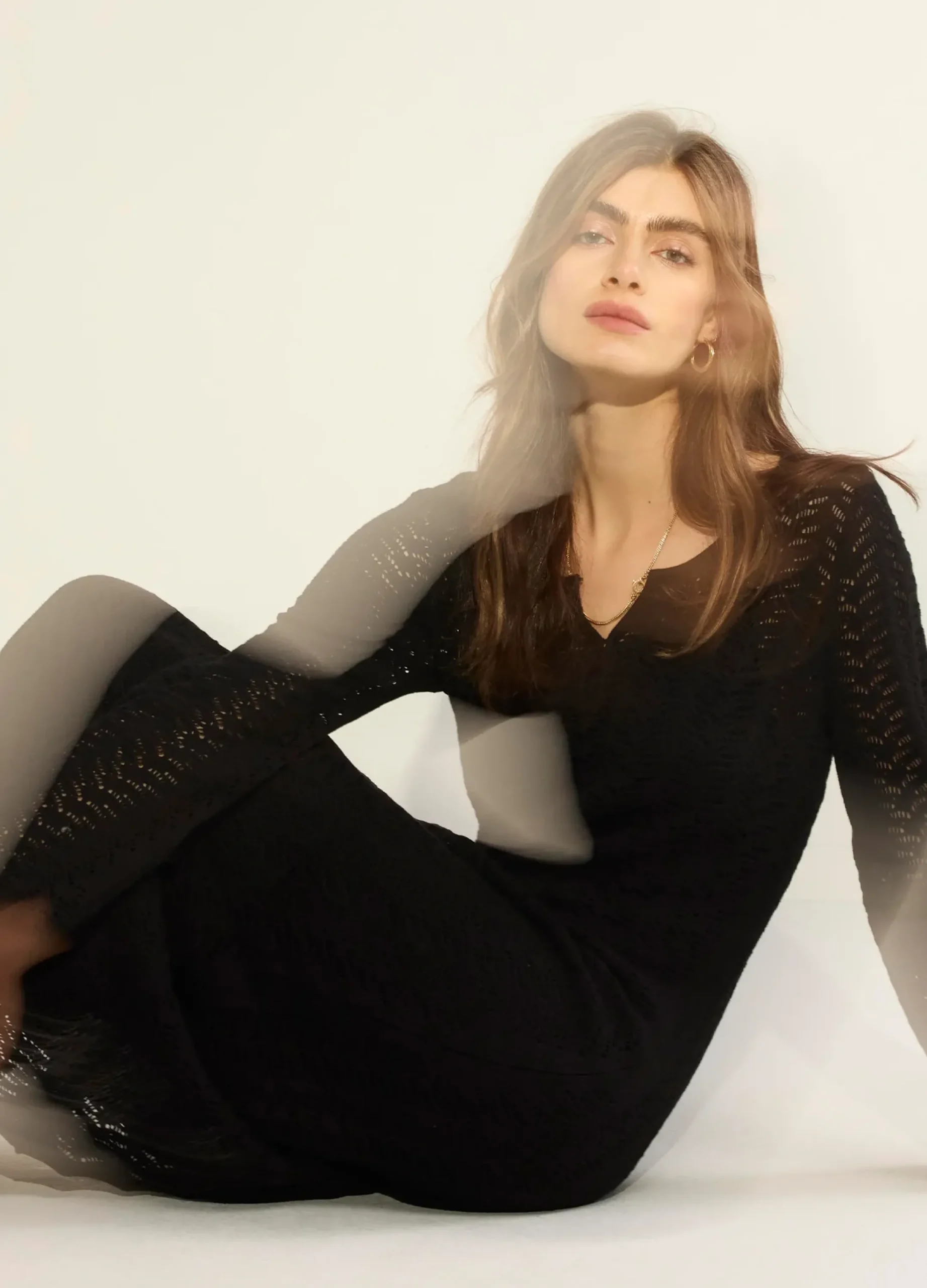 Hot Long ajour dress Kleider