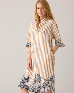 Online Long shirt dress with floral details Kleider