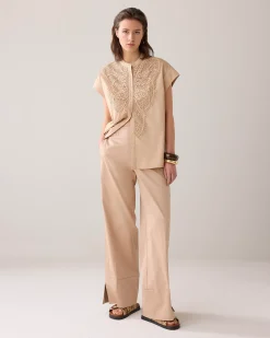 Online Long trousers with slit Hosen & Jumpsuits