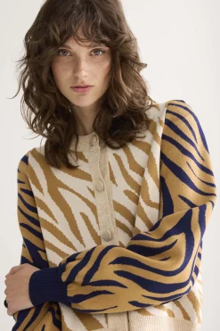 Discount Lurex jacquard cardigan Pullover & Westen