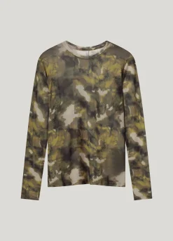 Hot Mesh top with camouflage print Oberteile & T-shirts