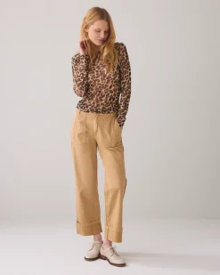 Clearance Mesh top with panther print Oberteile & T-shirts