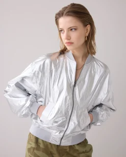 Hot Metallic bomber jacket Blazer & Jacken