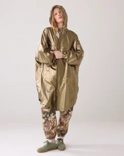 Hot Metallic mackintosh with storage bag Jacken