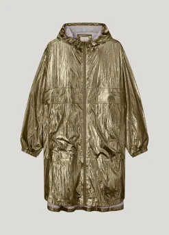 Hot Metallic mackintosh with storage bag Jacken