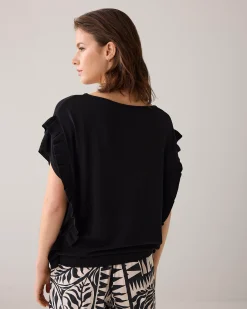 Outlet Oversized top with flounces Oberteile & T-shirts