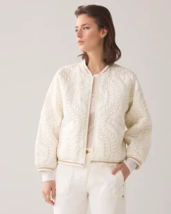 Fashion Quilted bomber jacket in satin Blazer & Jacken