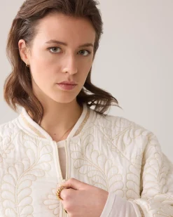 Fashion Quilted bomber jacket in satin Blazer & Jacken