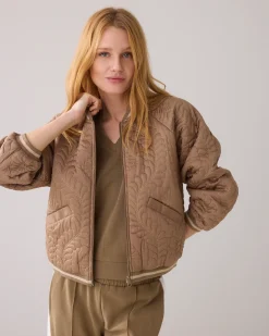 Sale Quilted bomber jacket in satin Jacken|Blazer & Jacken