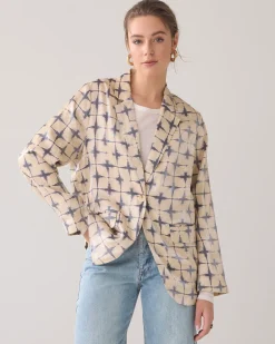 Fashion Shiny boyfriend blazer Blazer & Jacken