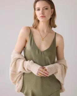 Online Shiny singlet with spaghetti straps Oberteile & T-shirts