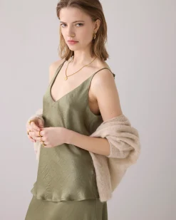 Online Shiny singlet with spaghetti straps Oberteile & T-shirts